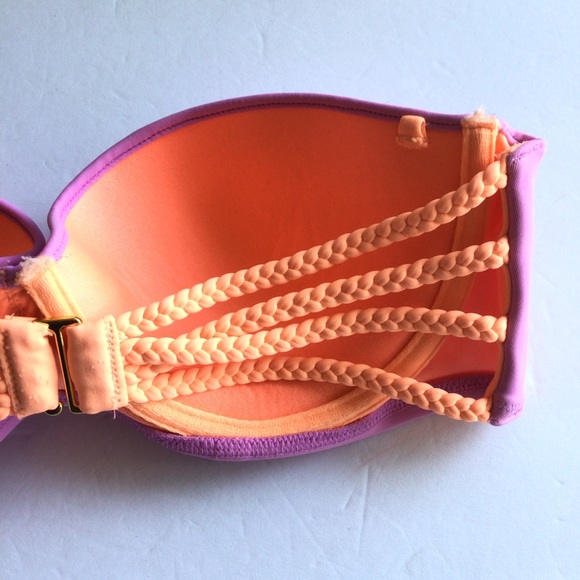 VICTORIAS SECRET STRAPLESS PURPLE BIKINI TOP NWOT SIZE 34C - Picture 9 of 16